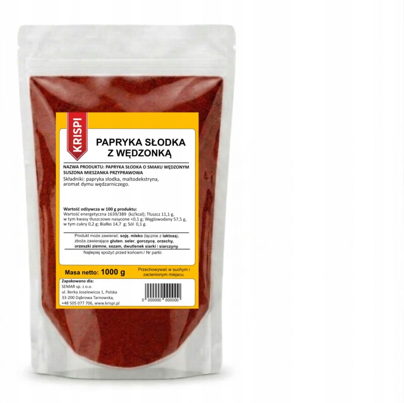PAPRYKA SŁODKA O SMAKU WĘDZONYM 1kg KRISPI