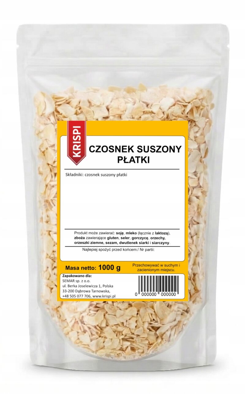 CZOSNEK SUSZONY PŁATKI 1kg KRISPI