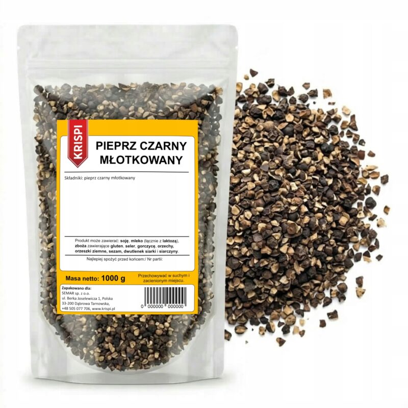 PIEPRZ CZARNY MŁOTKOWANY 1kg KRISPI