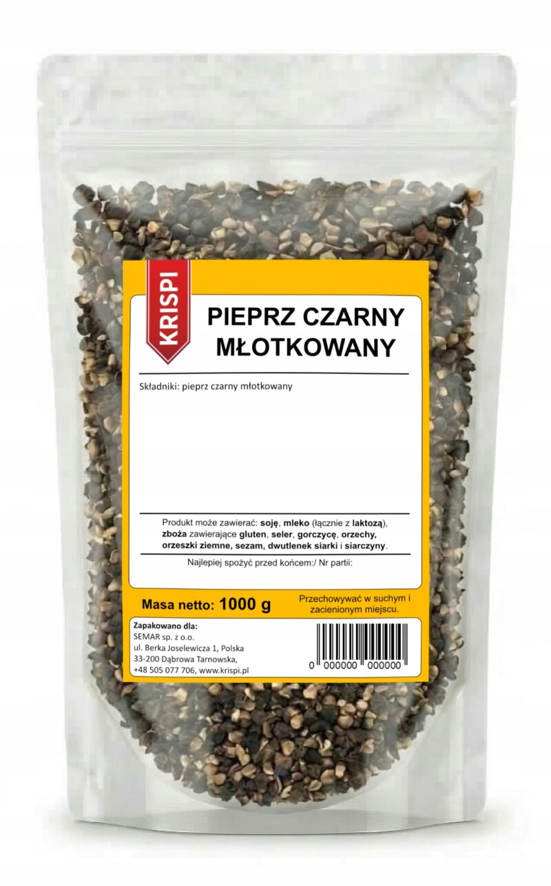 PIEPRZ CZARNY MŁOTKOWANY 1kg KRISPI
