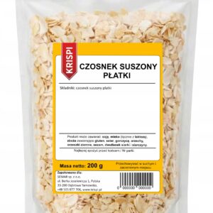848907fce795421f657daa76678c6967.jpg CZOSNEK SUSZONY PŁATKI 200g KRISPI