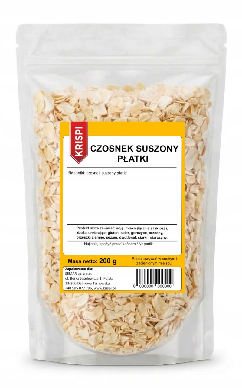 848907fce795421f657daa76678c6967.jpg CZOSNEK SUSZONY PŁATKI 200g KRISPI