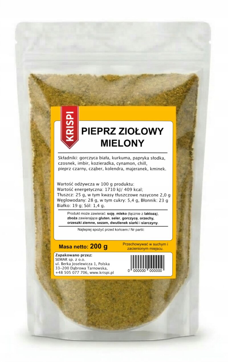 Pieprz Ziołowy Mielony 200g KRISPI