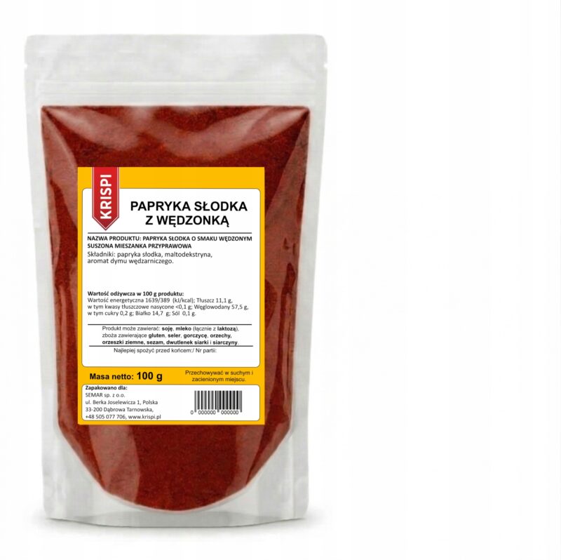 PAPRYKA SŁODKA O SMAKU WĘDZONYM 100g KRISPI