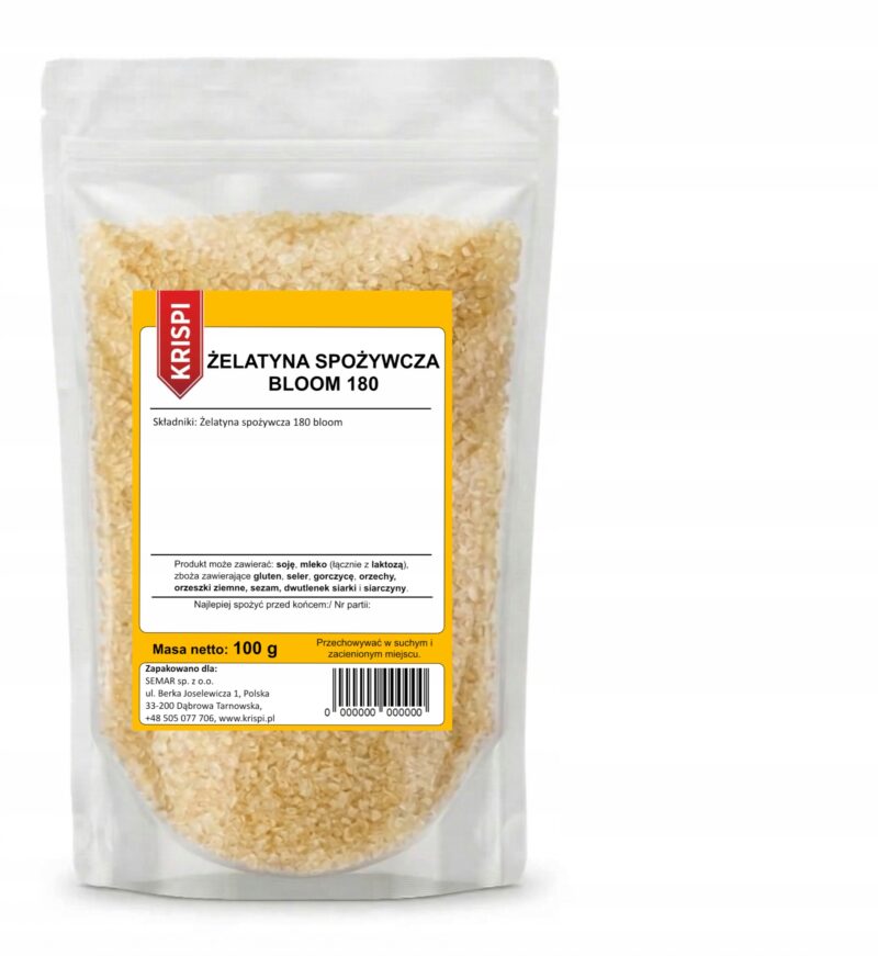 ŻELATYNA SPOŻYWCZA 100g BLOOM 180 KRISPI